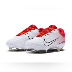 NEW Nike Womens Hyperdiamond 4 Pro Softball Cleat White/Red CZ5920-600 Size 8